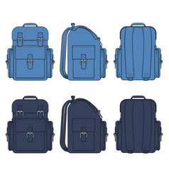 Set Of Color With A Jeans Backpack