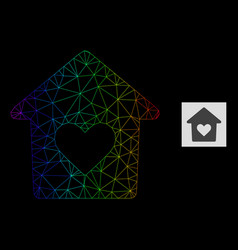 Spectrum Gradient Polygonal Net Lovely House Icon