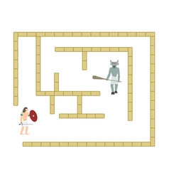 Theseus And Minotaur In Labyrinth