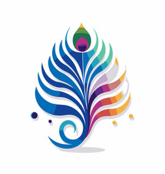 Colorful Peacock Feather Logo