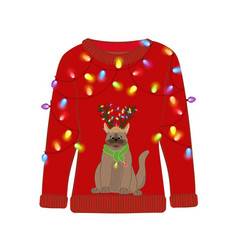 Ugly Christmas Party Sweater With Funny Cat Print