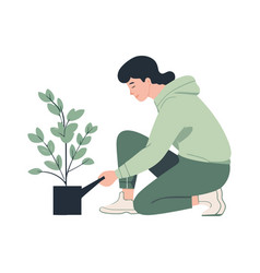 Woman Holding A Potted Plant