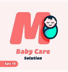 Alphabet M Baby Care Logo