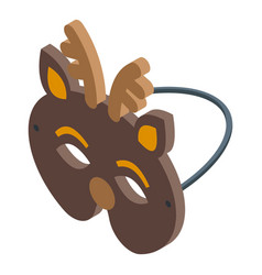 Deer Mask Icon Isometric Cute Face