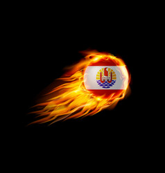 French Polynesia Flag With Fire Ball