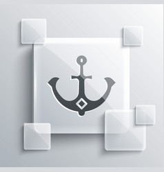 Grey Anchor Icon Isolated On Grey Background