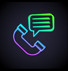 Glowing Neon Line Telephone Conversation Icon