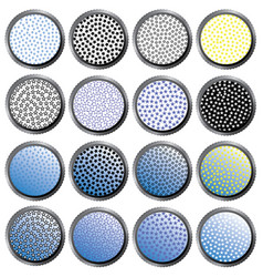 Set Of Round Patterned Buttons With Shaped Edge