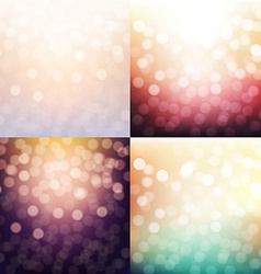 Set of abstract blurred lights bokeh background Vector Image