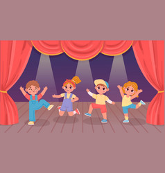 Cartoon Kids Performing Dance On Theatre Stage