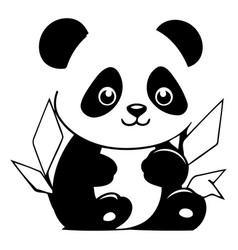 Cute Panda Bear Cartoon Character Isolated