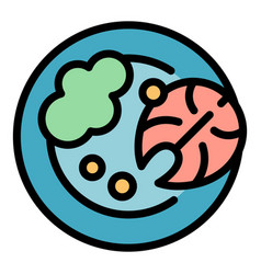 Fish Mashed Potato Icon Color Outline