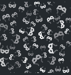 Grey Festive Mask Icon Isolated Seamless Pattern