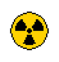 Radiation hazard pixel art ionizing symbol icon Vector Image