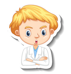 Portrait Of A Boy In Science Gown Cartoon