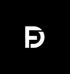 Letter F D Modern Type Monogram Logo