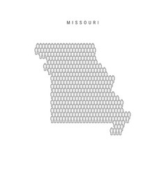 People Map Missouri Us State Stylized