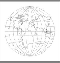 Simplified Map Of World Focused On Europe