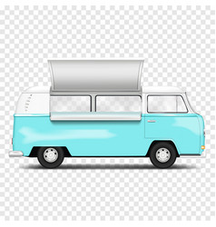 Vintage Food Truck With Open Window Mock-up Retro