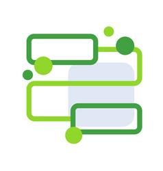 Work Flow Business People Icon With Green Outline