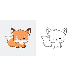 Cute Fox Clipart And Black White