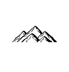 Doodle Mountain Icon Isolated Outline