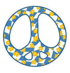 Groovy 1970s Style Peace Symbol Wreath Pattern