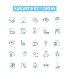 Smart Factories Line Icons Set