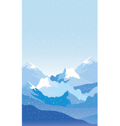 Snow Scape Seasonal Scene With Mountains