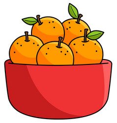 Bowl Of Mandarin Orange Cartoon Colored Clipart