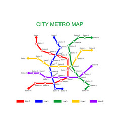 City Metro Map Template Subway Plan With 5