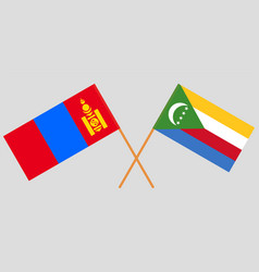 Crossed Flags Of Mongolia And The Comoros