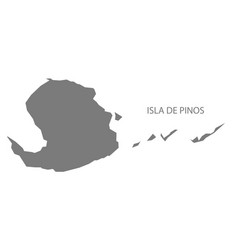 Isla De Pinos Cuba Map Grey