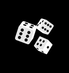 Realistic White Dice Isolated 3d Objects