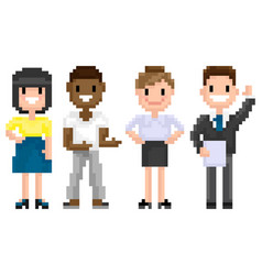 Character Of Pixel 8 Bit Game Man And Woman