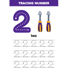 Education Game For Children Tracing Number Two