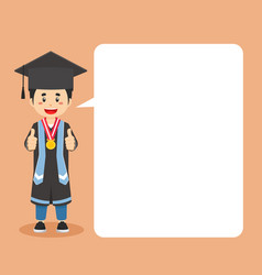 Graduated Student Character Making Thumb Up