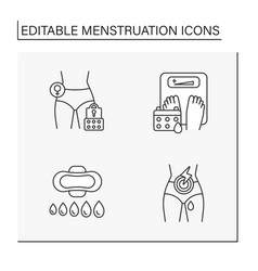 Menstruation Line Icons Set