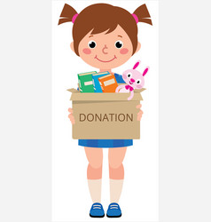 Girl Child Holding A Toy Box