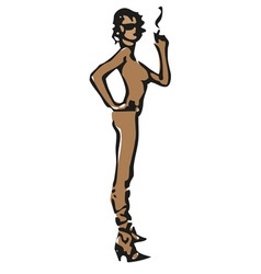 Smoking gal Royalty Free Vector Image - VectorStock