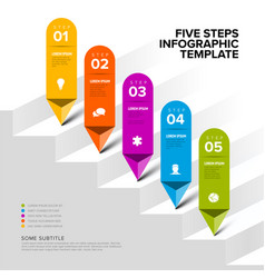 Simple Infographic With Five Diagonal Steps