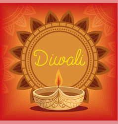 Diwali Lettering With Candle