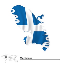 Map Of Martinique With Flag