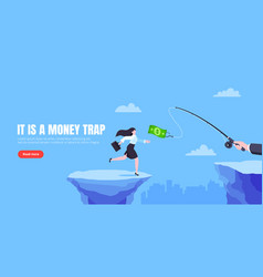 Money Trap Business Concept Young Adult