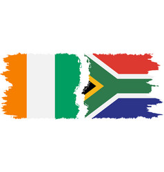 South Africa And Ivory Coast Grunge Flags