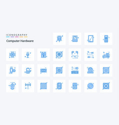 25 Computer Hardware Blue Icon Pack