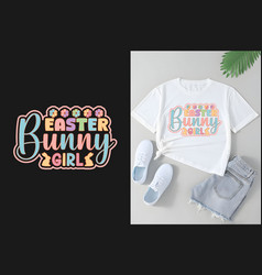 Easter Bunny Girl Typography T Shirt Design