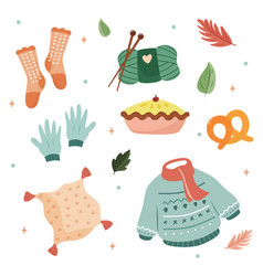 Hand Drawn Hygge Stickers Pack Flat