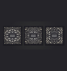 Luxury Christmas Frames Set Abstract Sketch