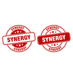 Synergy Stamp Label Round Grunge Sign